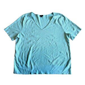 Talbots Women XL Robin Blue Short Sleeve Basic Preppy Sweater Nautical Grandma